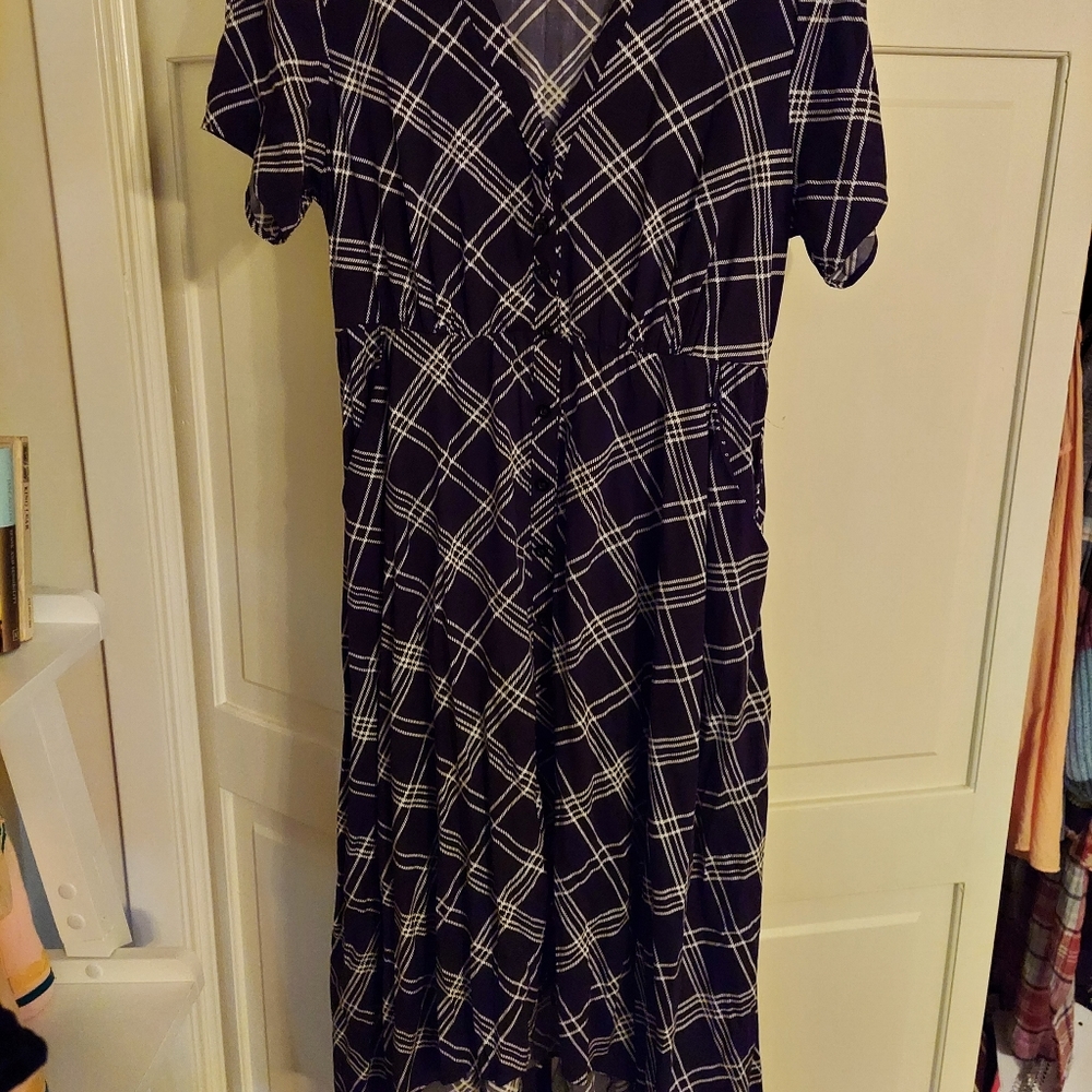 Torrid Button Handkerchief Hem Dress